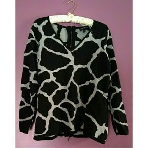 Black Giraffe Print Sweater